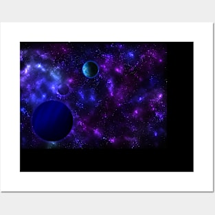 Magnetic Universe, Galaxy, colorful nebulae, mysterious planets Posters and Art